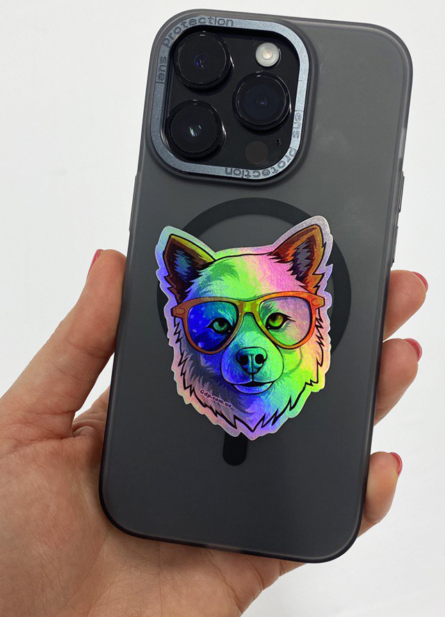 Голографічна наліпка на телефон