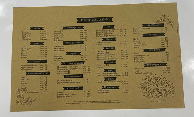 бумажные сеты для ресторанов